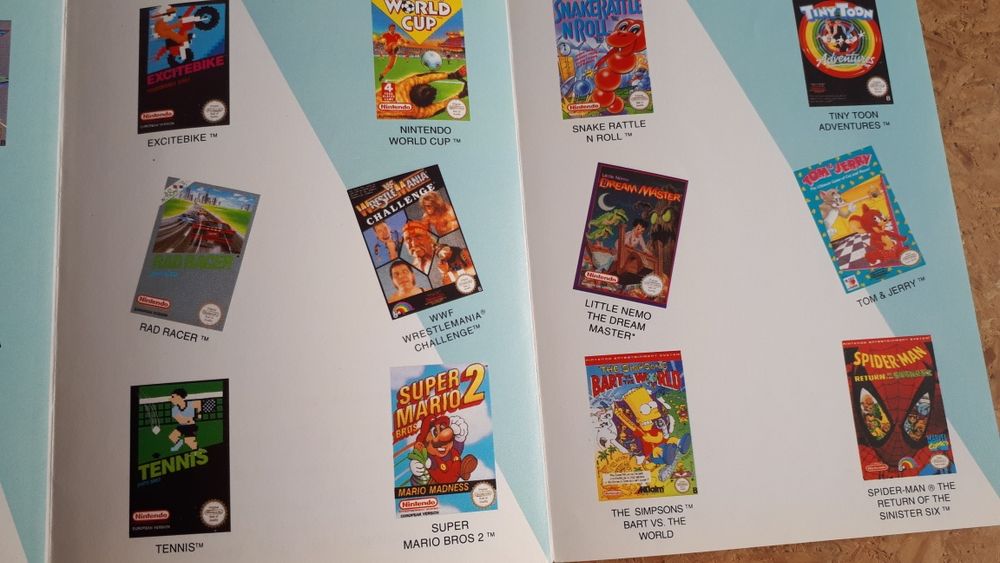 Publicidade oficial Nintendo NES com jogos (novo, 1992, raro)