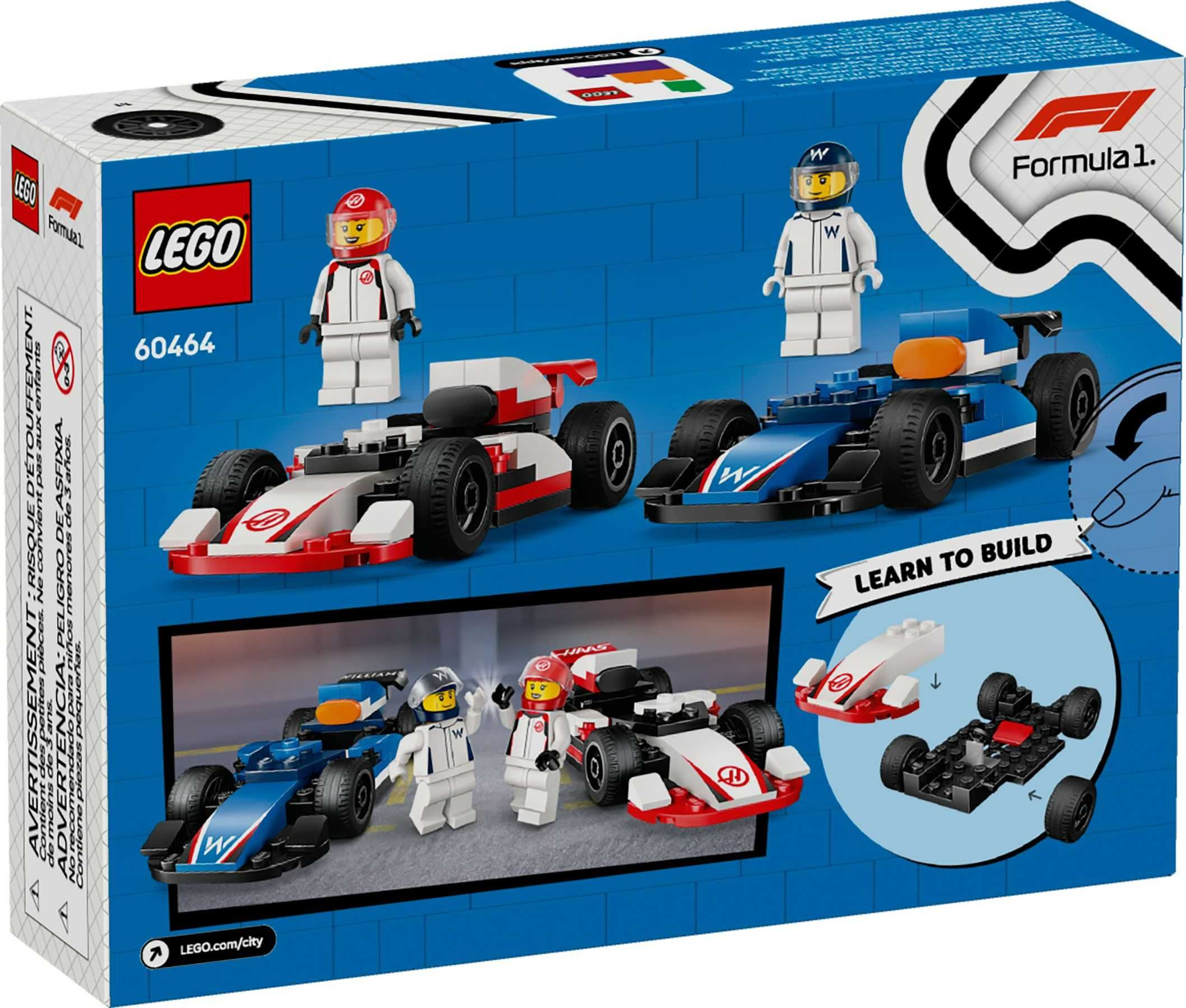 3 zestawy LEGO® 60464 City - F1 Bolidy Williams Racing i Haas F1