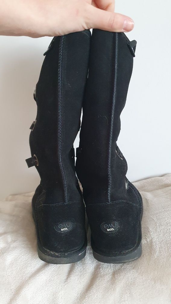 Buty zimowe EMU wool czarne wiązane 40 rozmiar