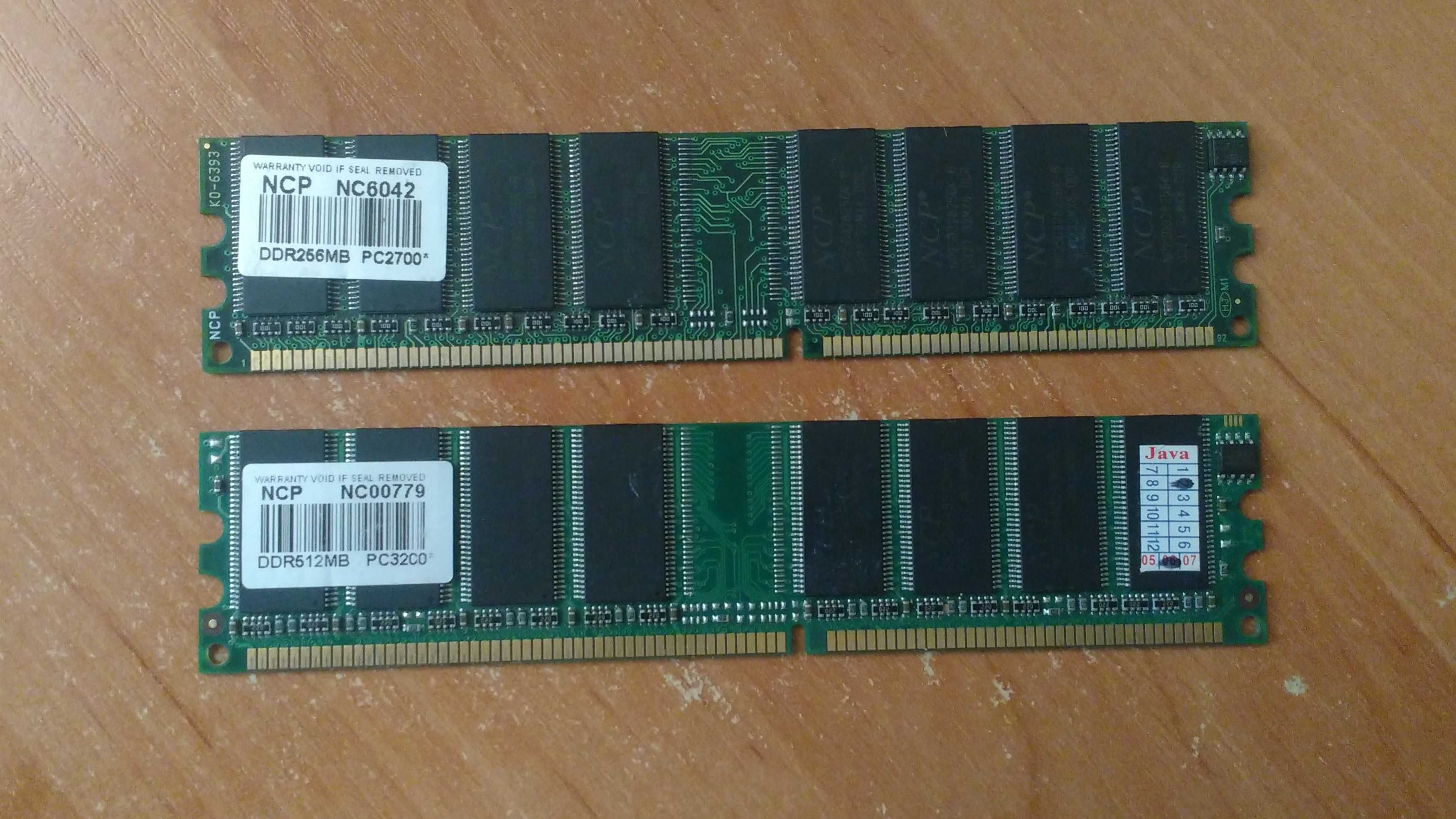 DDR I SDRAM 768MB (512MB + 256MB) [PC3200 + PC2700] ОЗУ