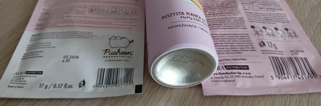 Zestaw Pusheen kosmetyczka + pianka 200ml + 2 szt. maseczki Nowe !