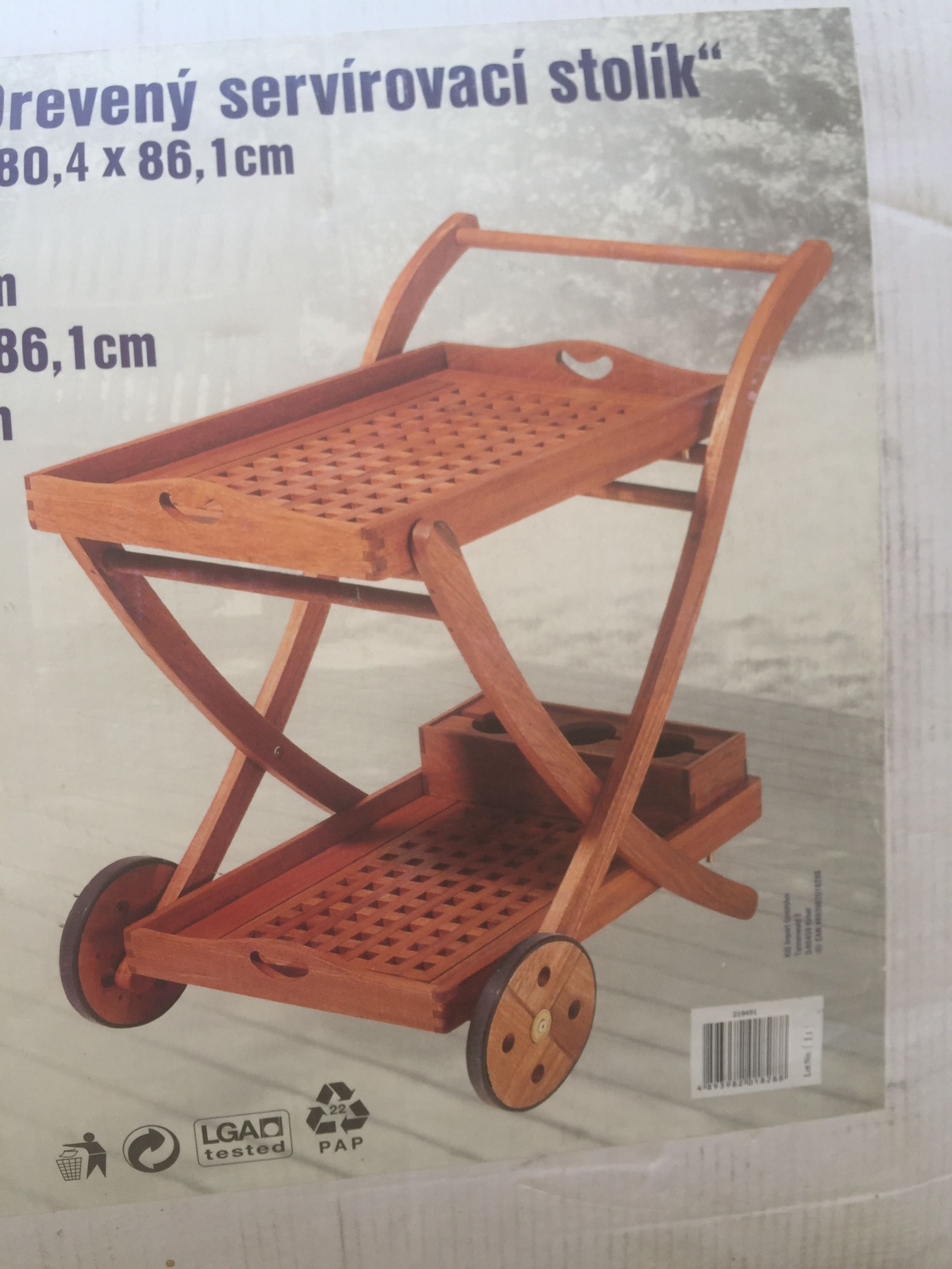 Barek na kółkach drewniany eukaliptus