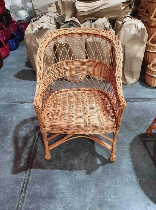 Fotel wiklinowy kpl ogrodowy wiklina kosz wiklinowy