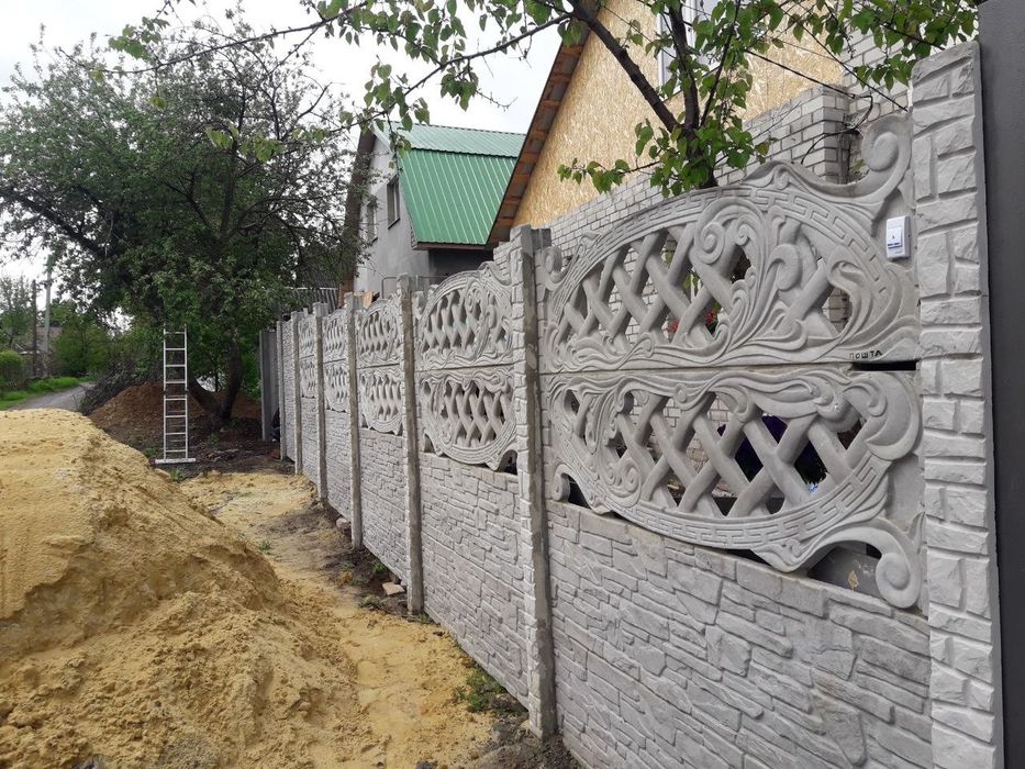 НЕДОРОГИЕ еврозаборы (бетонные заборы) в Днепре