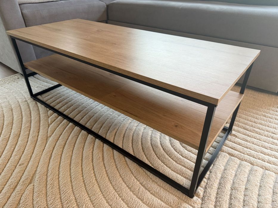 Stolik kawowy drewniany industrialny