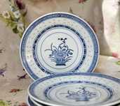 4 szt talerze chińskie z porcelany ryżowej