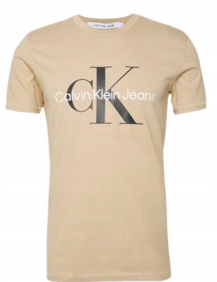 Koszulka Calvin Klein Męska beż bawełna kraków sklep s-xxl
