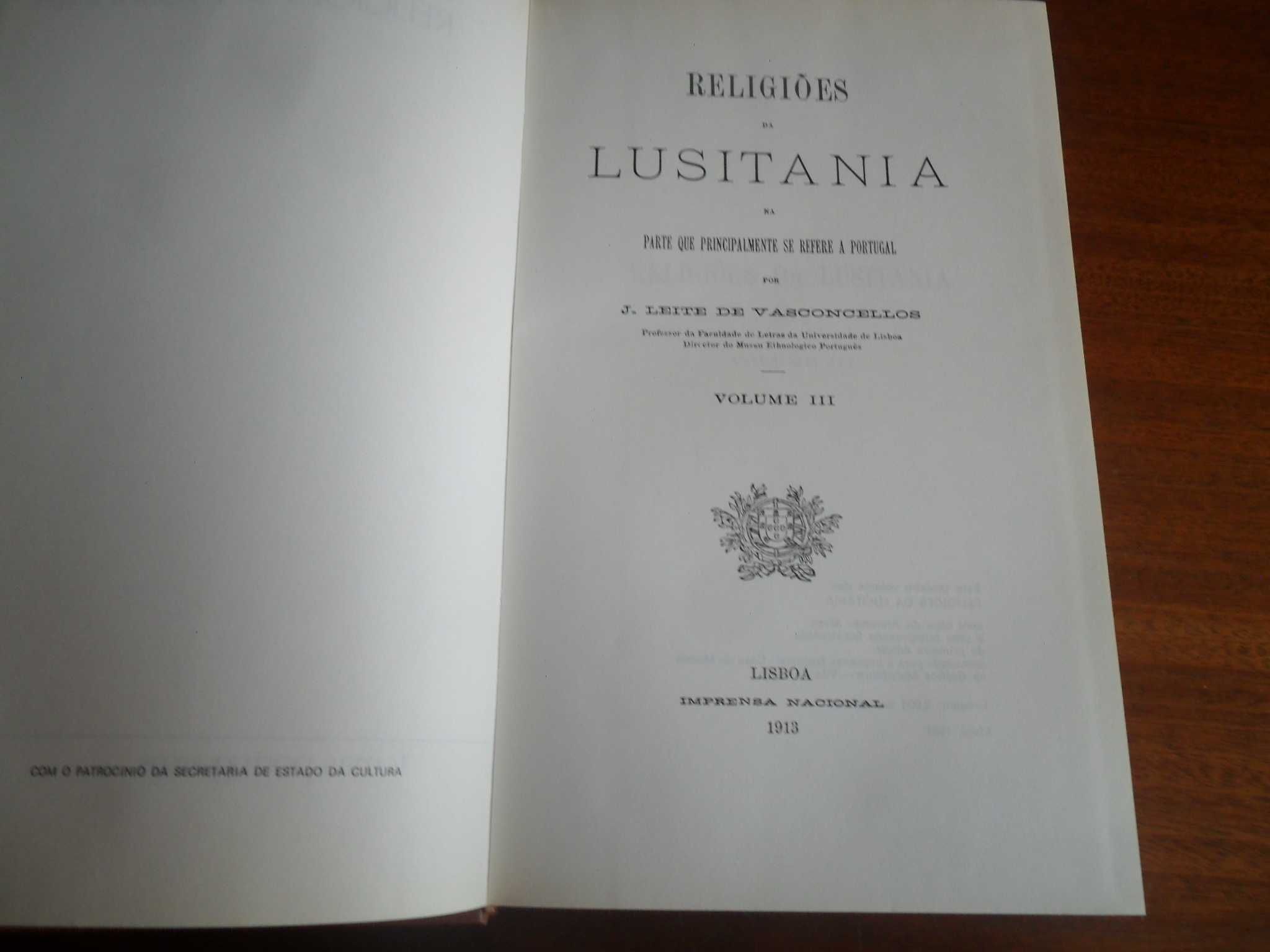 "Religiões da Lusitânia" - 3 Vol de J Leite de Vasconcelos -2ª Ed 1981