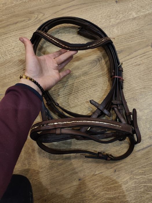 Brązowe ogłowie full nowe