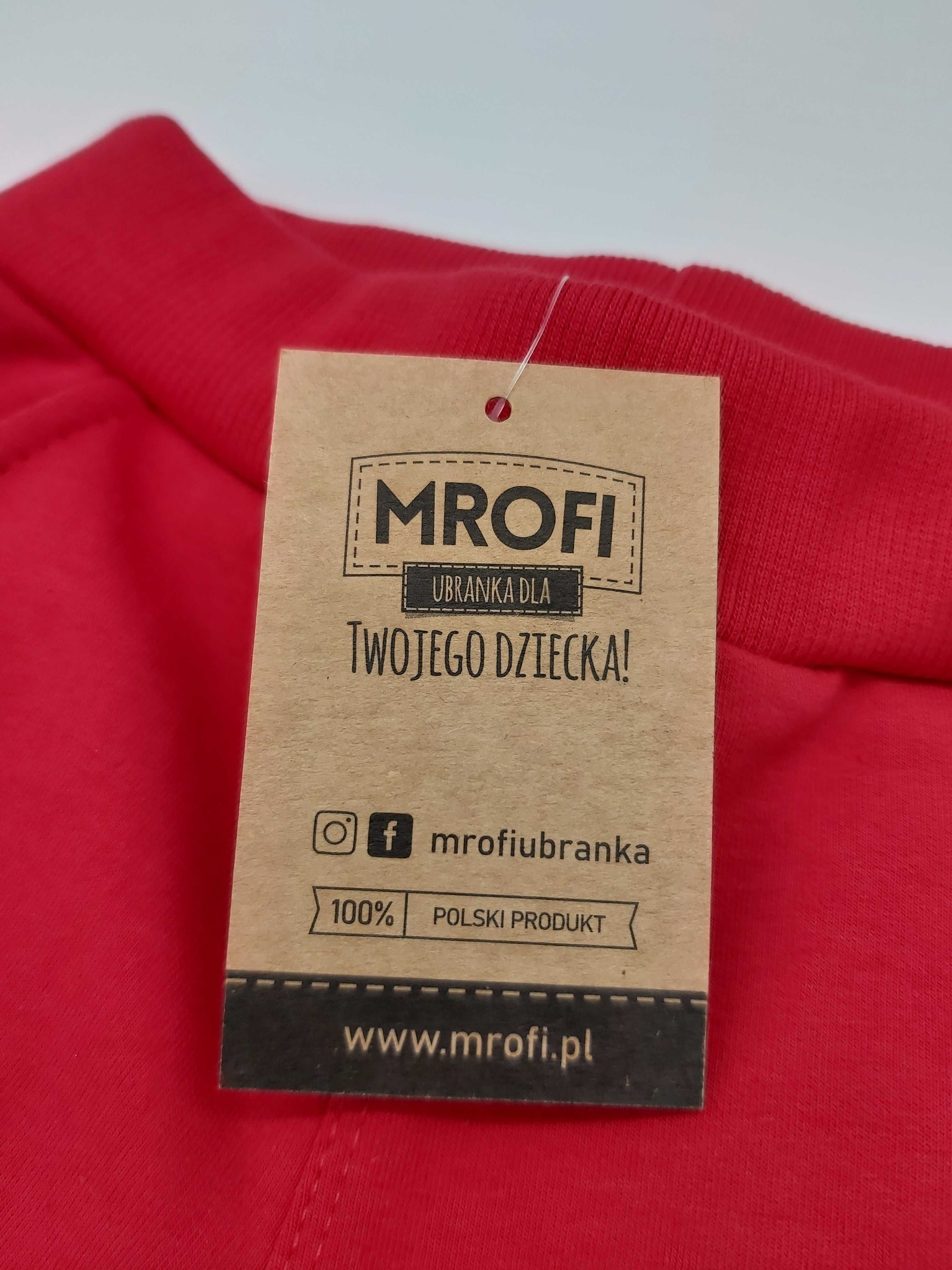 Spodnie dresowe czerwone 98 bawełna slim MROFI