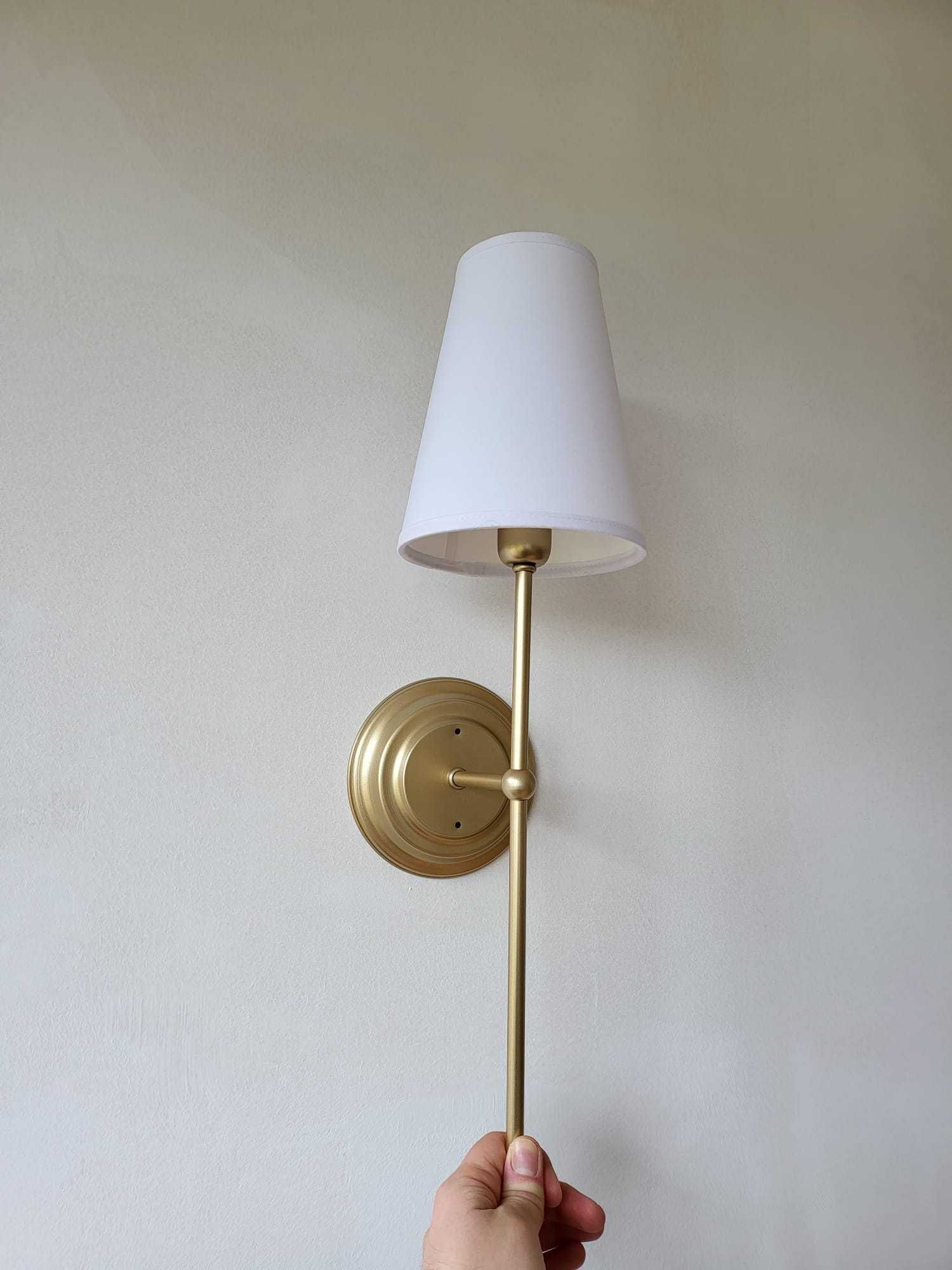 Lampa - Dwa Kinkiety Farmhouse Basic Złote Kuźnia Drewna (komplet)