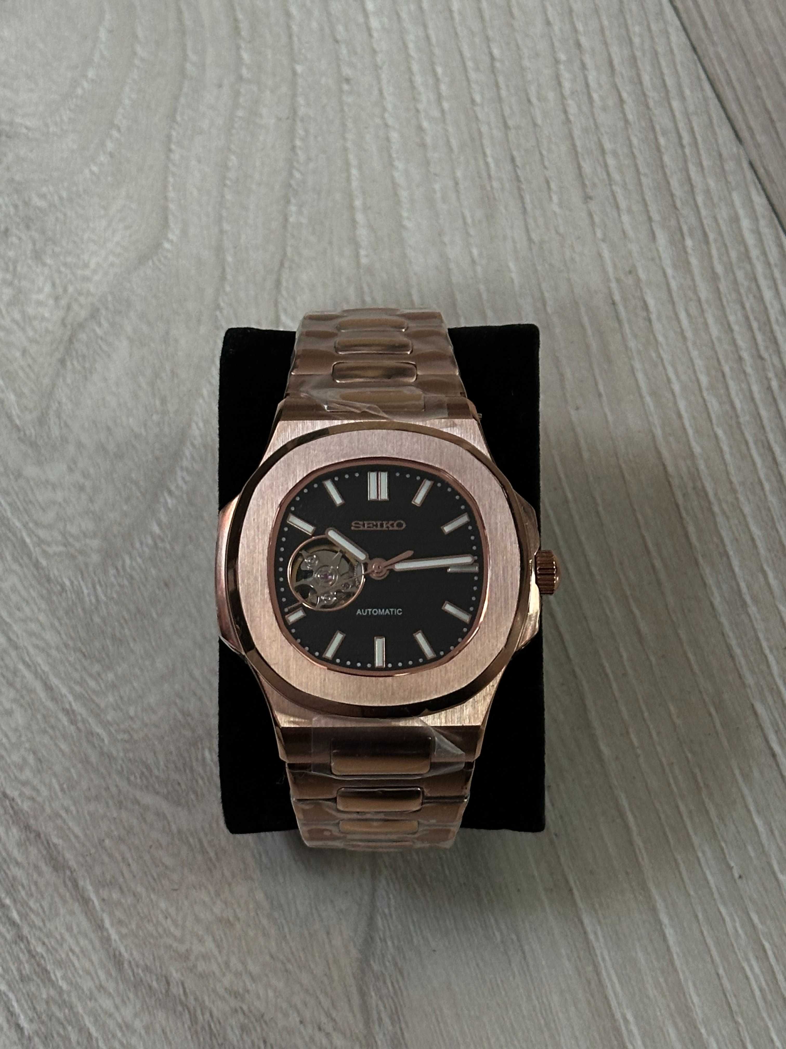 Zegarek Seiko Mod Nautilus Rose Gold Złoty