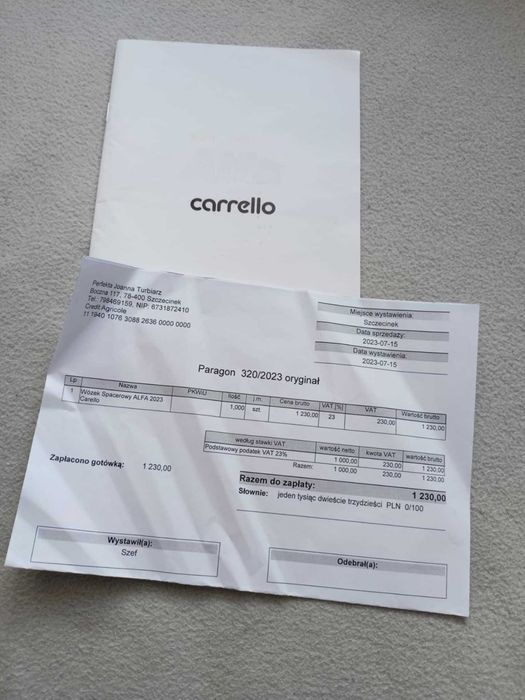 Sprzedam spacerówkę firmy carrello.