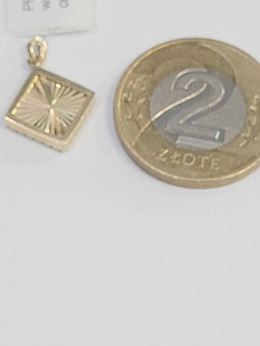 Złota zawieszka z cyrkoniami dwu stronna  Nowa  próba 585 SKLEP