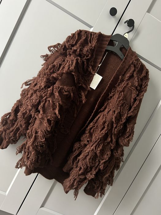 Kardigan brązowy czekoladowy sweter nowy z metka mop hit