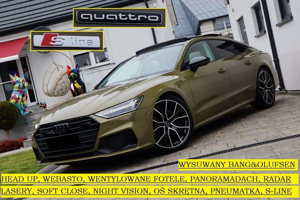 Audi A7 Sportback S-Line*Quattro*Lasery*Noktowizor*Soft*Close*Oś*Skrętna*Pneumatyka*FULL