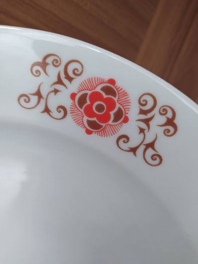 Duży talerz na ciasto patera porcelana Karolina folk