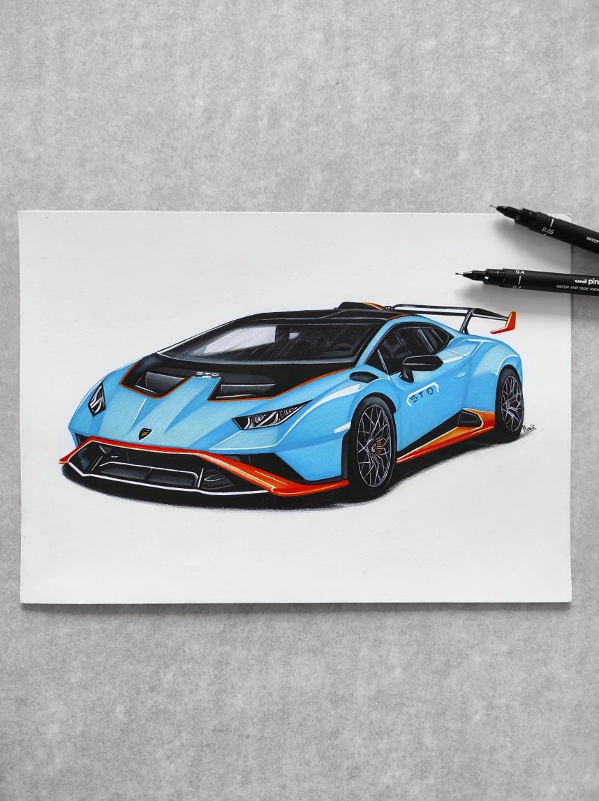 Rysunek Lamborghini Huracan ST0 Prezent