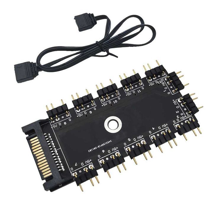 CTRICALVER kontroler, 1 do 11 portów ARGB HUB, 5 V bez kabla