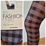 Rajstopy Calzedonia m/l czarne w kratę kratka 30 den eco