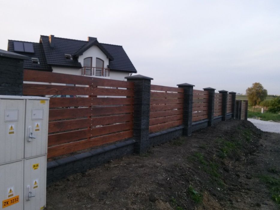 PŁOT, Ogrodzenie drewniane, MODRZEW