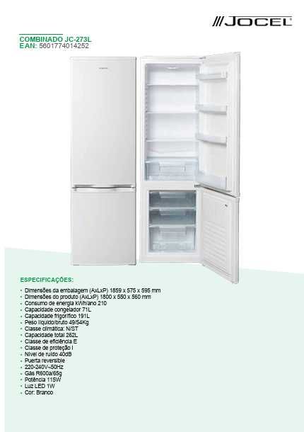 Combinado Branco Jocel 262L