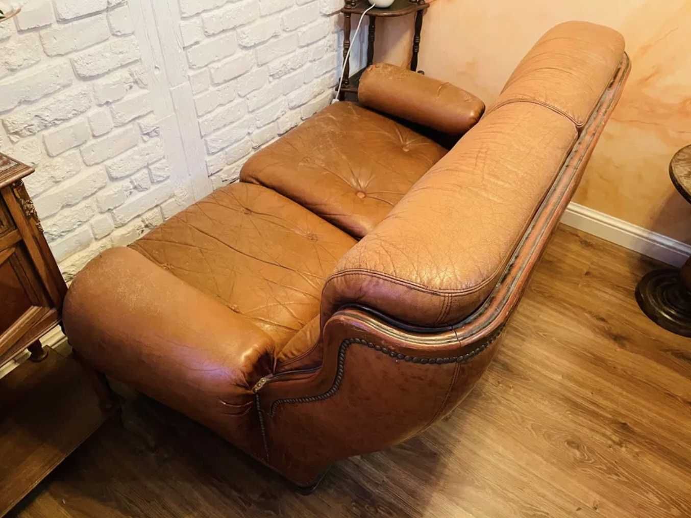 Stara skórzana Sofa retro