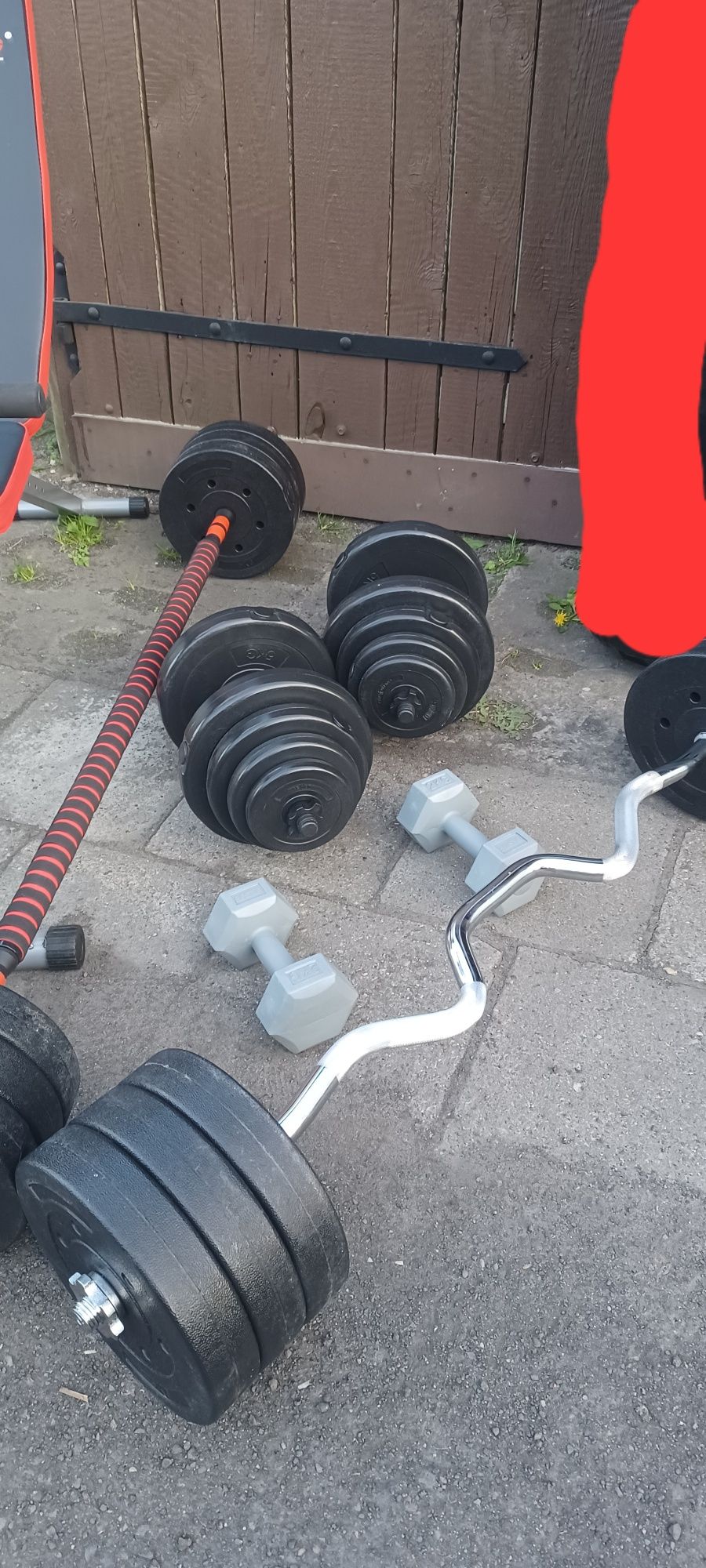 Siłownia Obciążenie 97 kg  gryf hantle ławeczka