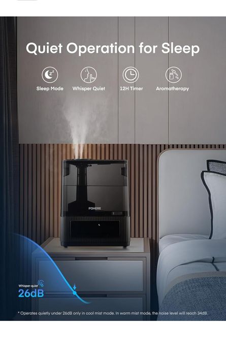 FOHERE Nawilżacz Powietrza 6L Inteligentny Ciepła Chłodna Mgiełka