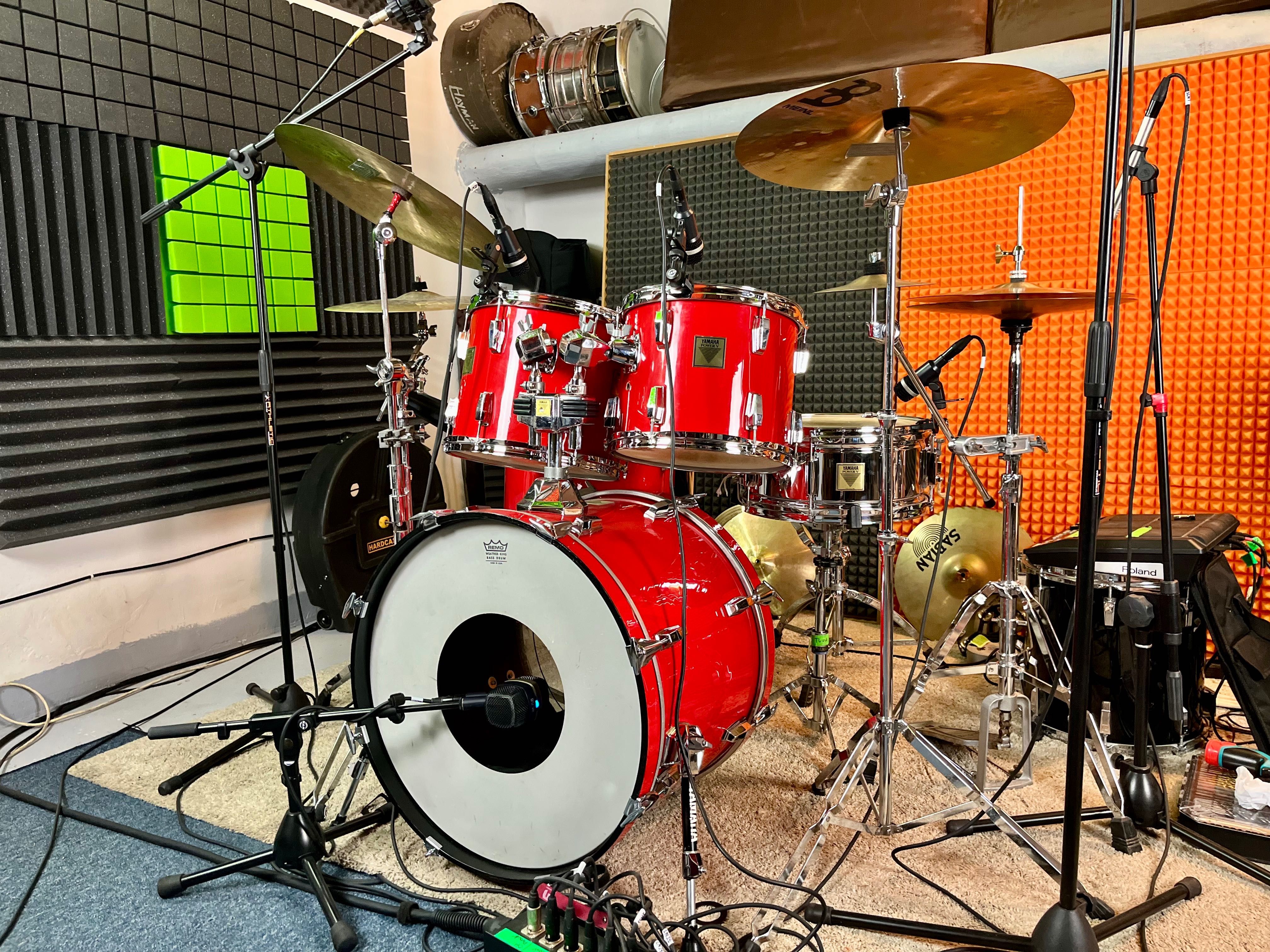 Yamaha Power V 1988 - Hot Red/ Sabian AAX/ Paiste 400 - Komplet!