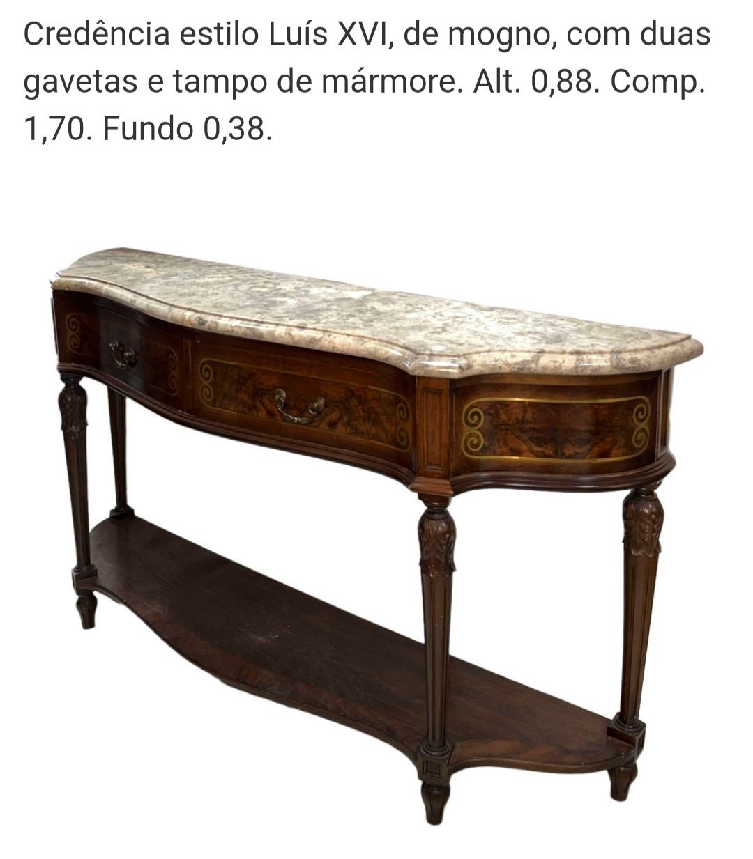 Consola antiga mogno Luís XV