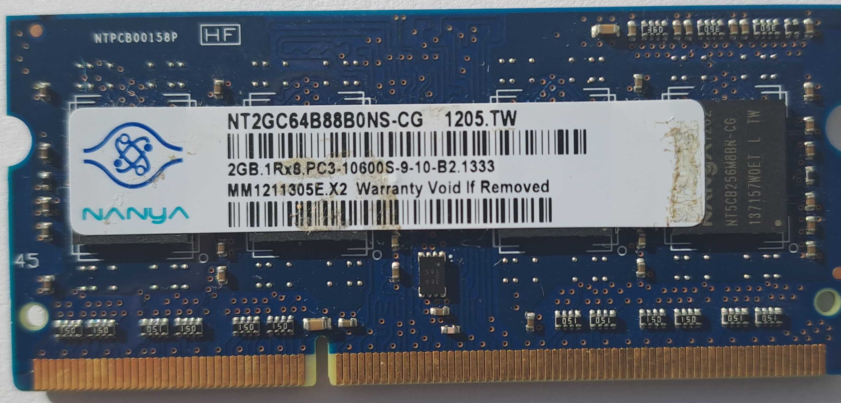 Б/В Оперативна пам'ять для ноутбука Nanya SODIMM DDR3 2Gb 1333MHz