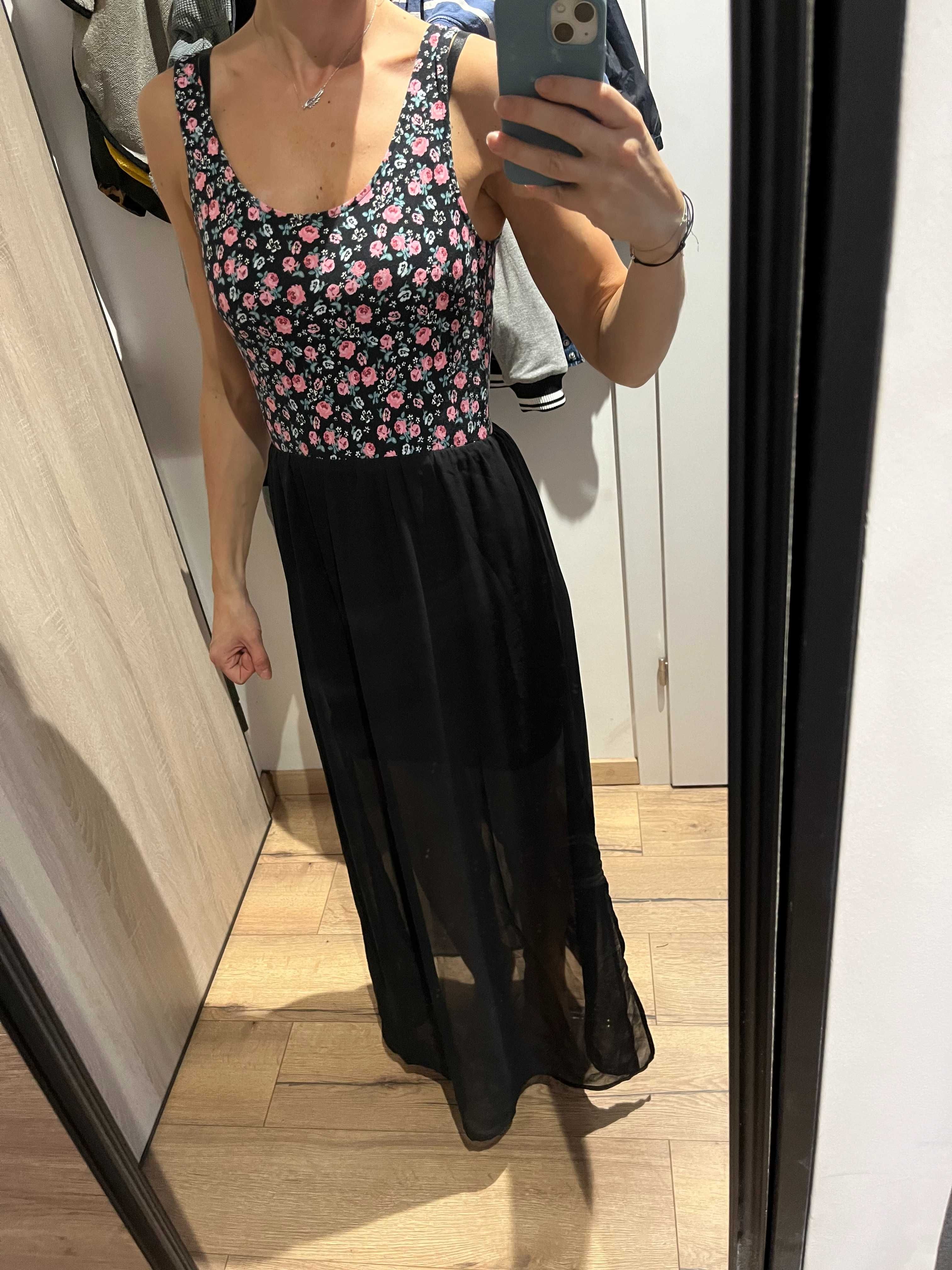 Sukienka H&M XS letnia zwiewna maxi