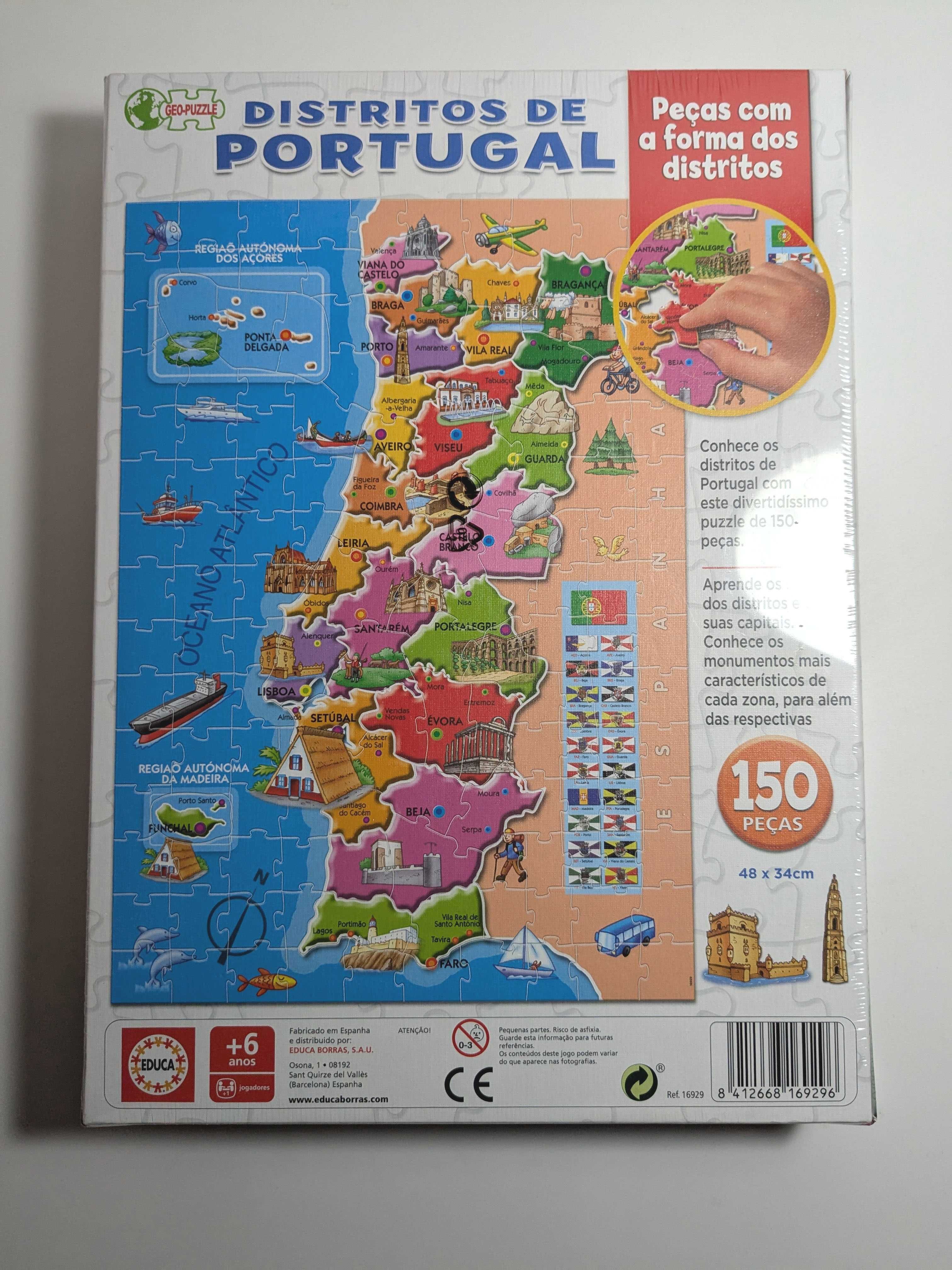 Puzzle “Distritos de Portugal” (+ 6 anos) NOVO