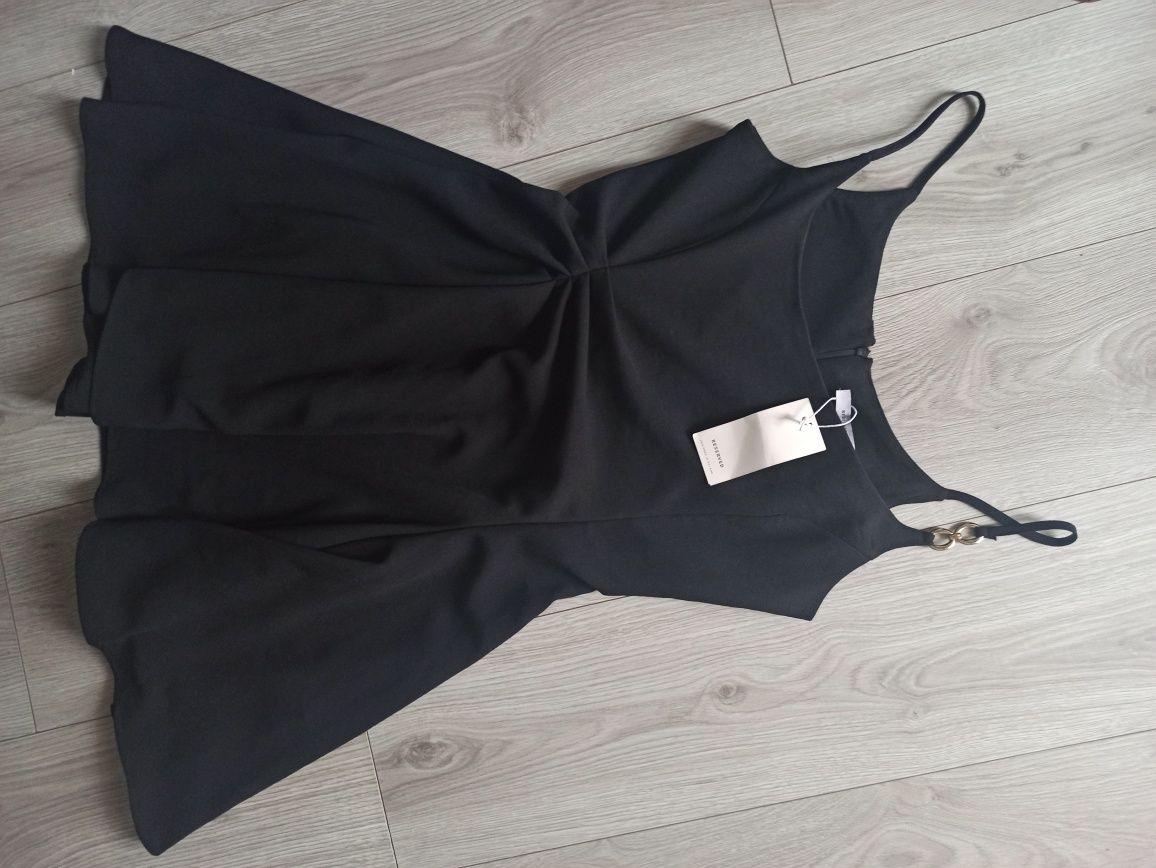 Nowa z metkami sukienka Reserved r. 38 M mała czarna na ramiączkach al