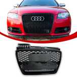 Audi A4 B7 Atrapa Chłodnicy Plaster Miodu Grill 04-08 Czarny Połysk