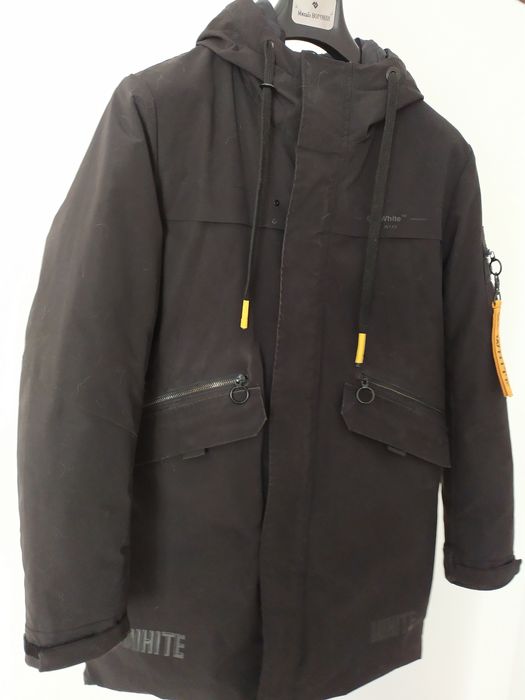 ЧЕРНАЯ Зимняя Куртка Мужская парка пуховик Off-White Adikers 1981