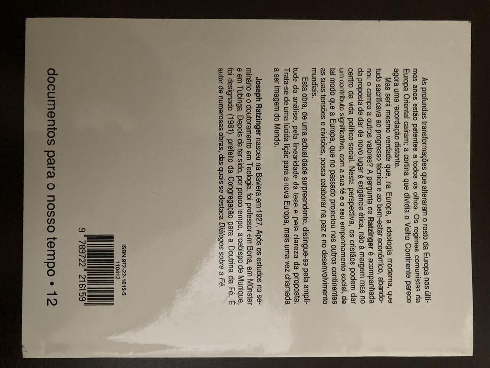 Livro “A igreja e a nova Europa”