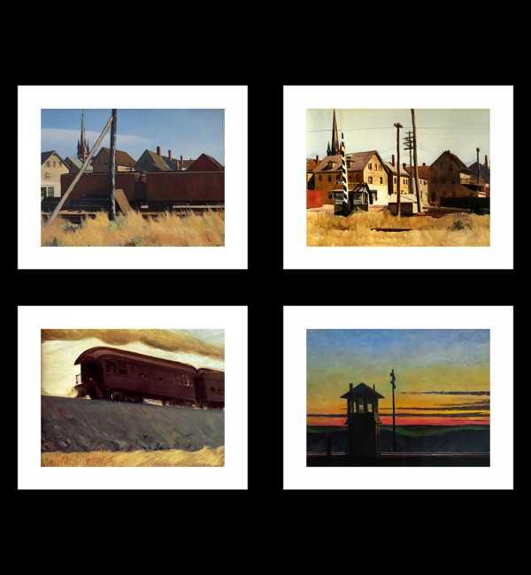 Edward Hopper, Pociągi - Komplet 4 Plakatów