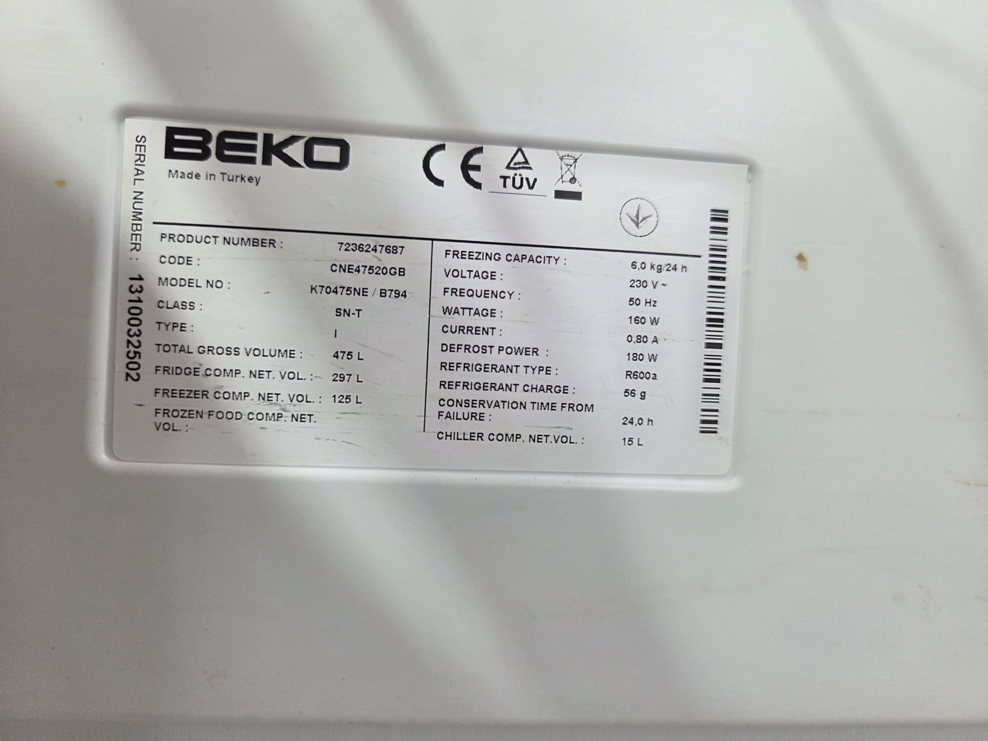 Sprzedam lodówko-zamrażarkę BEKO do naprawy