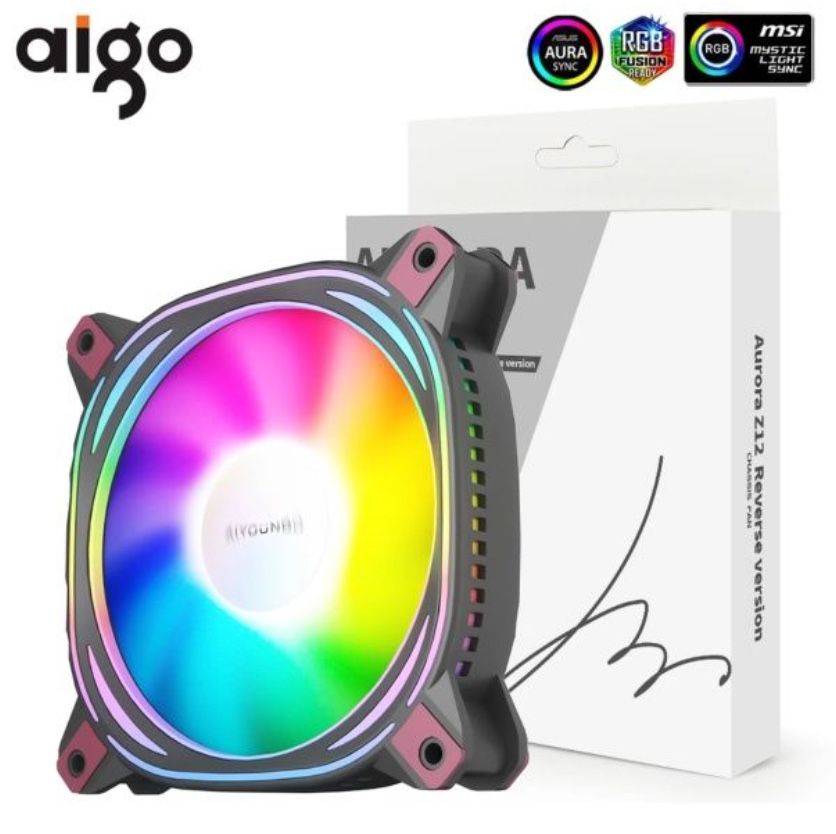 Корпусной вентилятор  Aigo Z12 ARGB white, forward