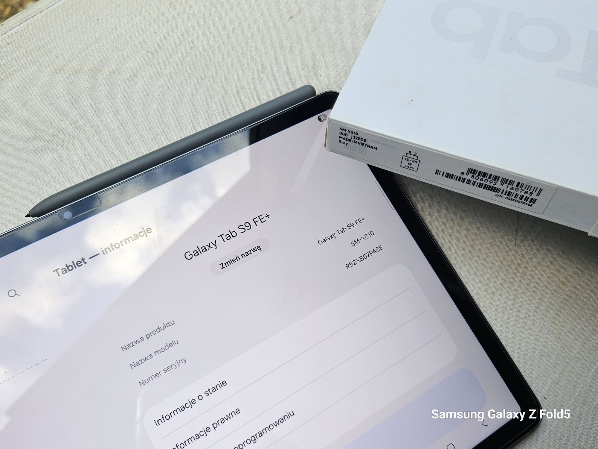 Samsung Galaxy Tab S9 FE+, 12,4'', jak nowe, 1,5 lat gwarancji, S Pen