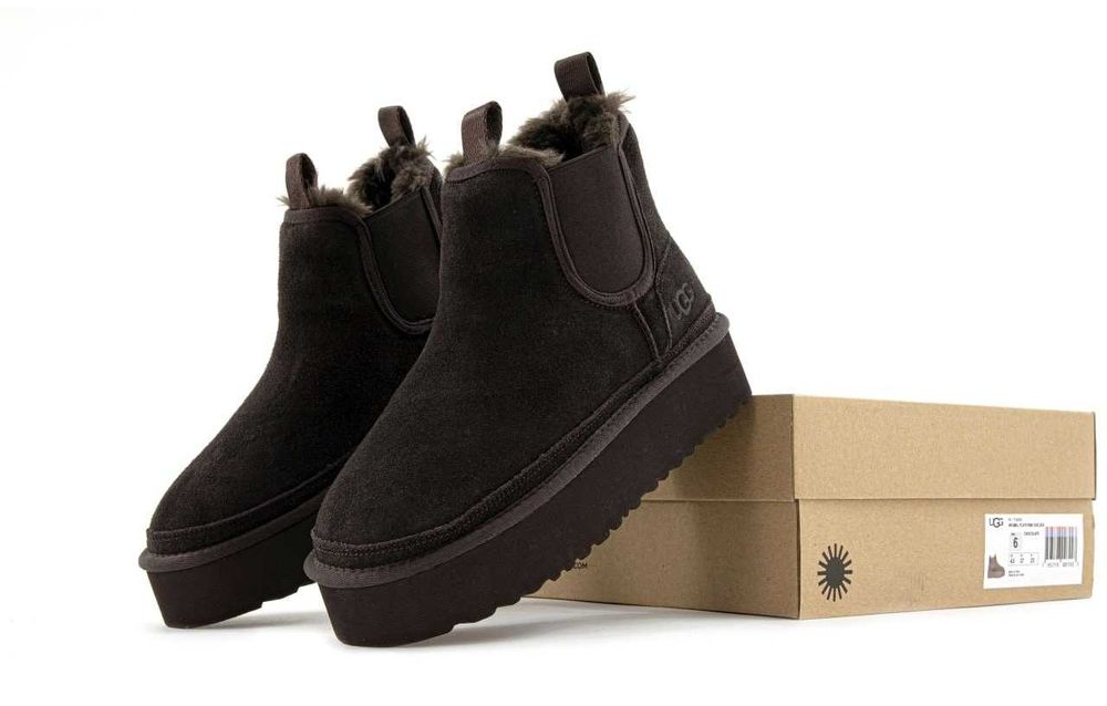 Женские зимние ботинки UGG Neumel Chelsea Platform угги ньюмел челси