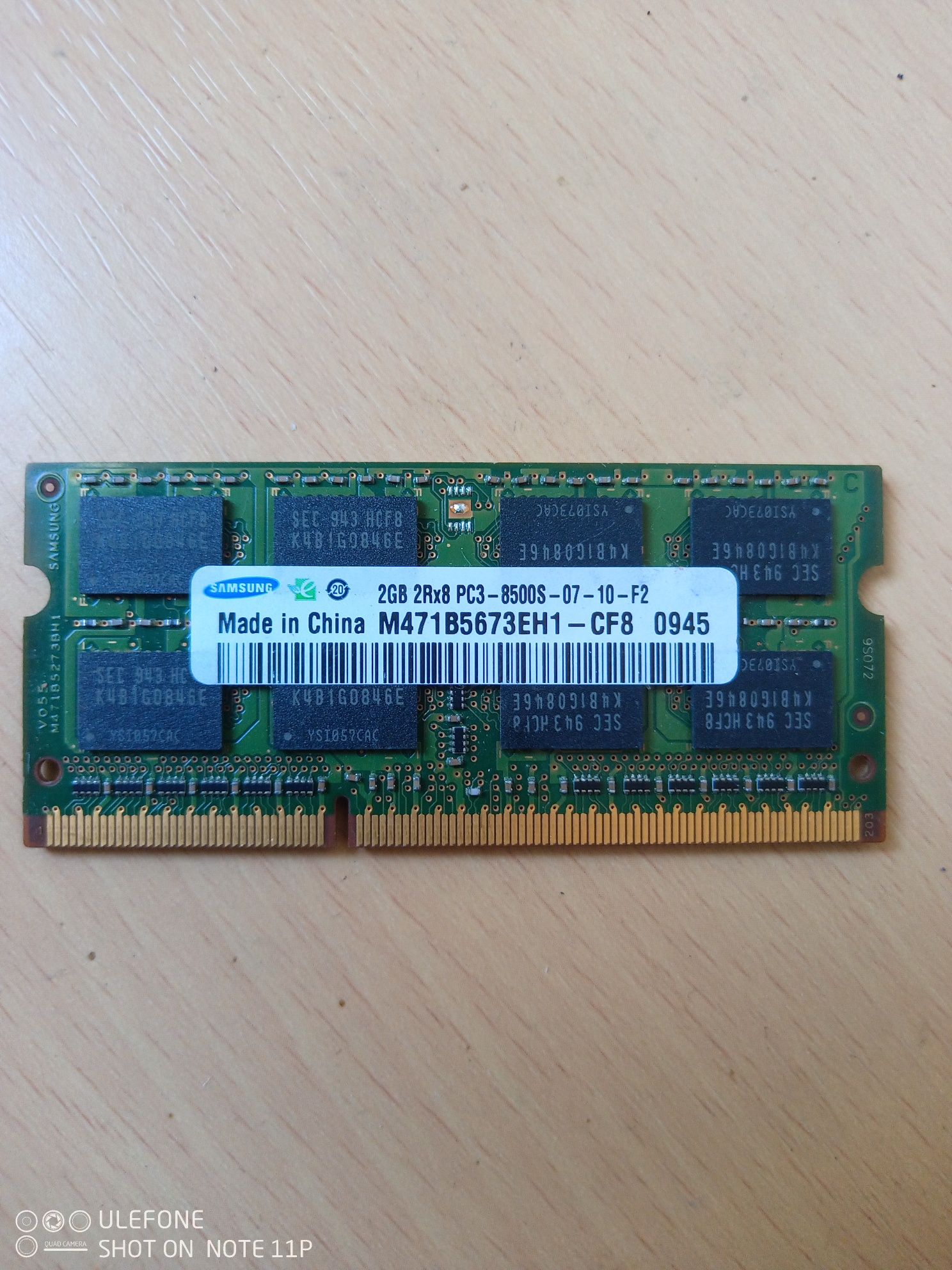 Memória portátil Samsung 2GB DDR3 8500S