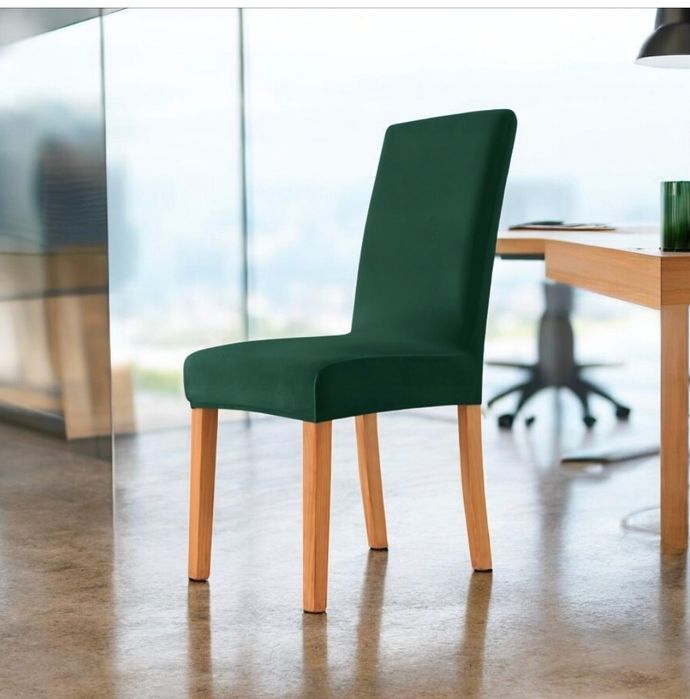 Nowy zielony pokrowiec na krzesła zestaw 4 sztuk