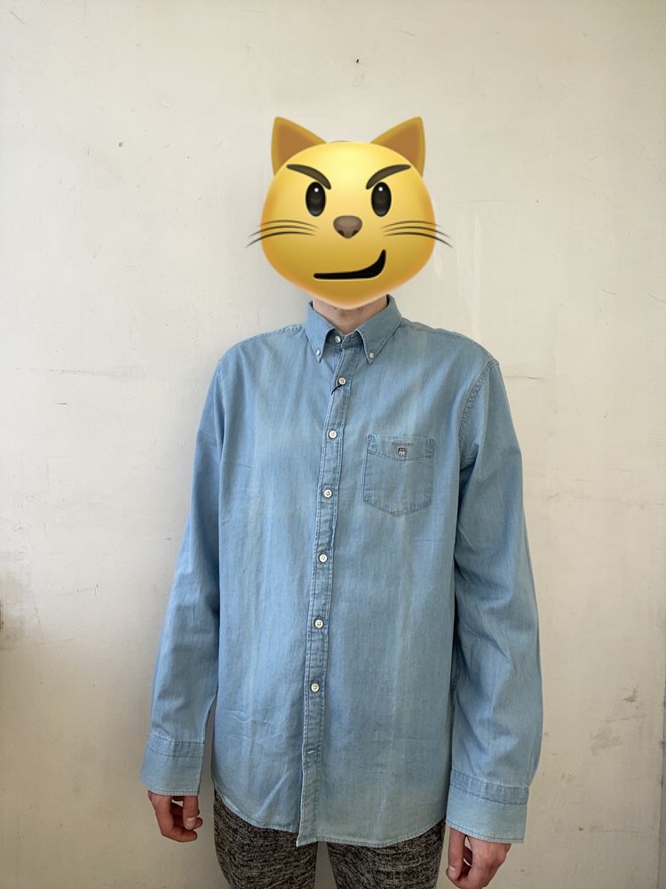 Сорочка синя чоловіча GANT розмір XL