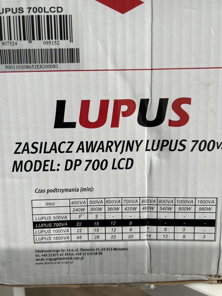 Zasilacz awaryjny Lupus 700va