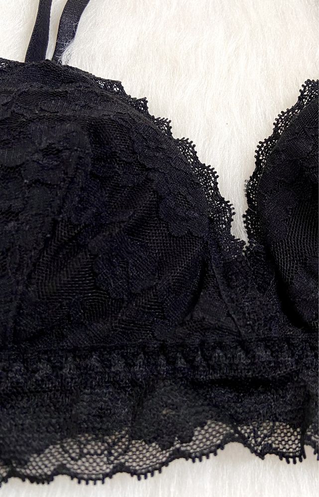 Czarny koronkowy biustonosz bralette/braletka H&M rozmiar 36