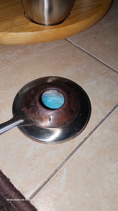 Fondue em inox com base giratoria