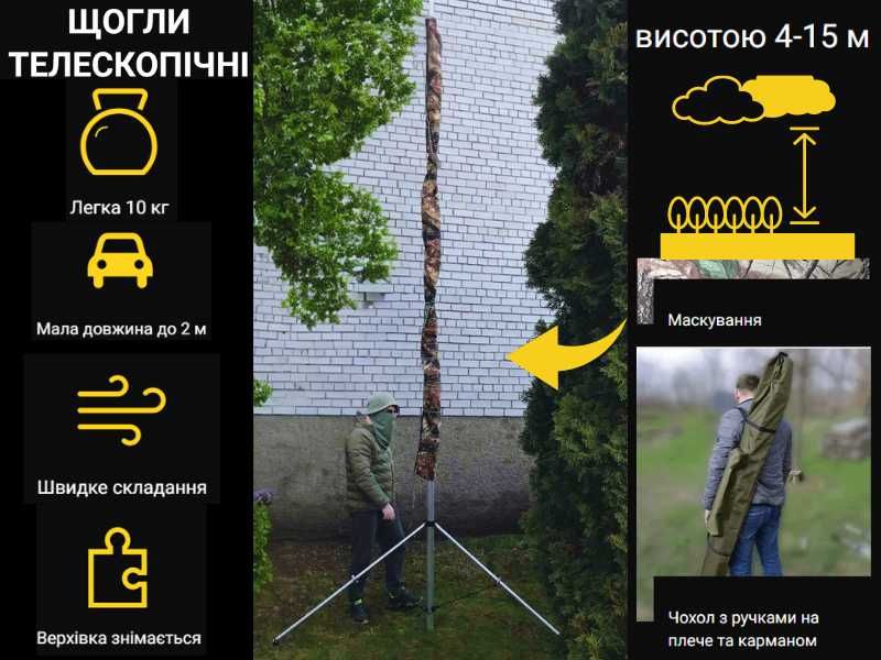 В Наявності Щогла 10 м телескопічна для антен : мачта для fpv дрон